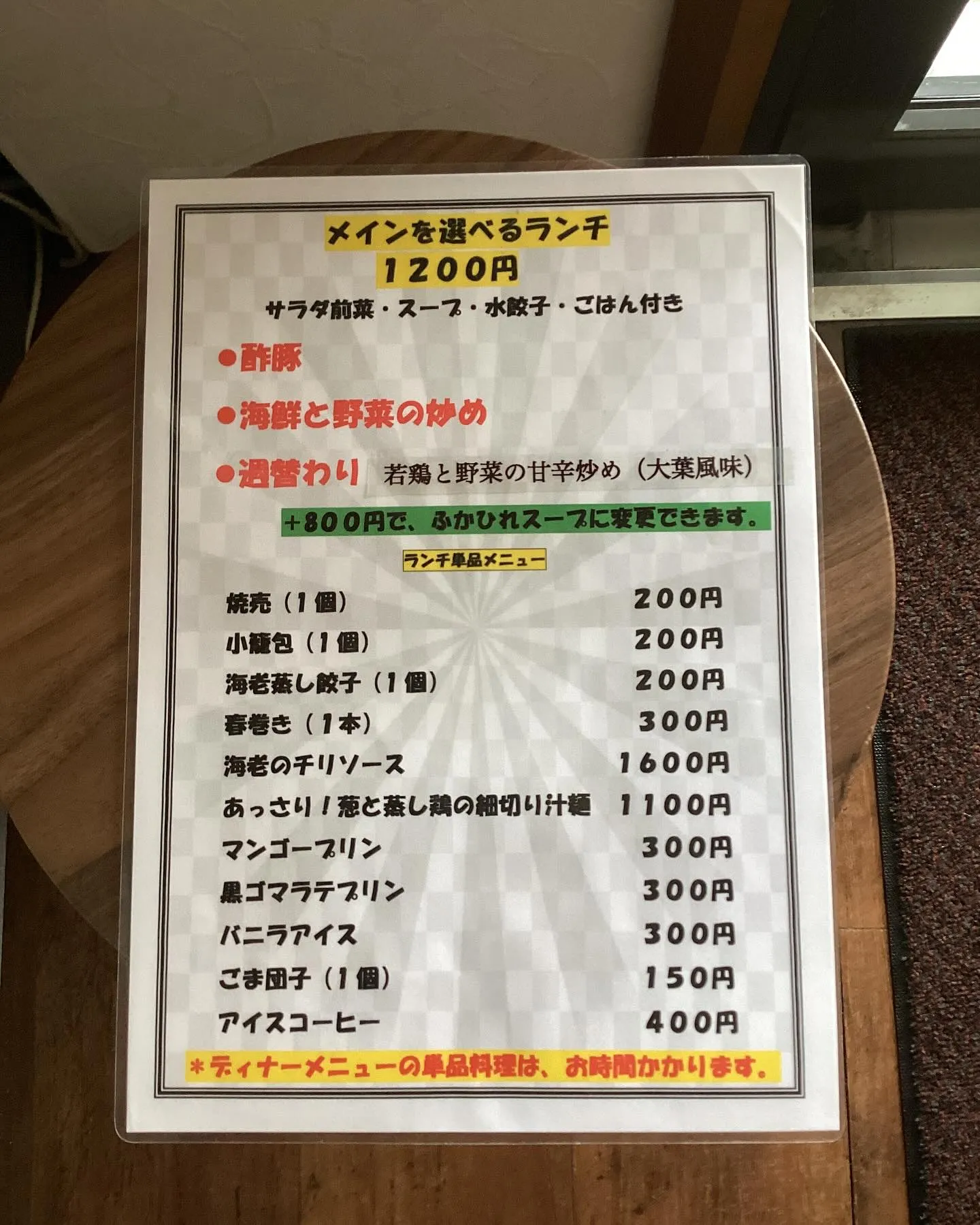 今週の週替わりランチは